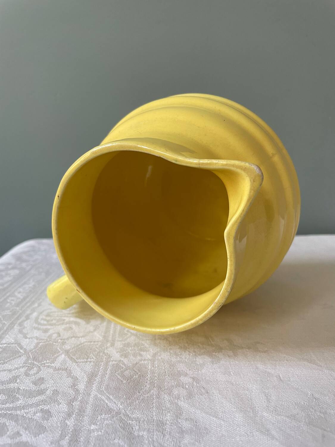 Old yellow pitcher Ste Amandinoise St Amand