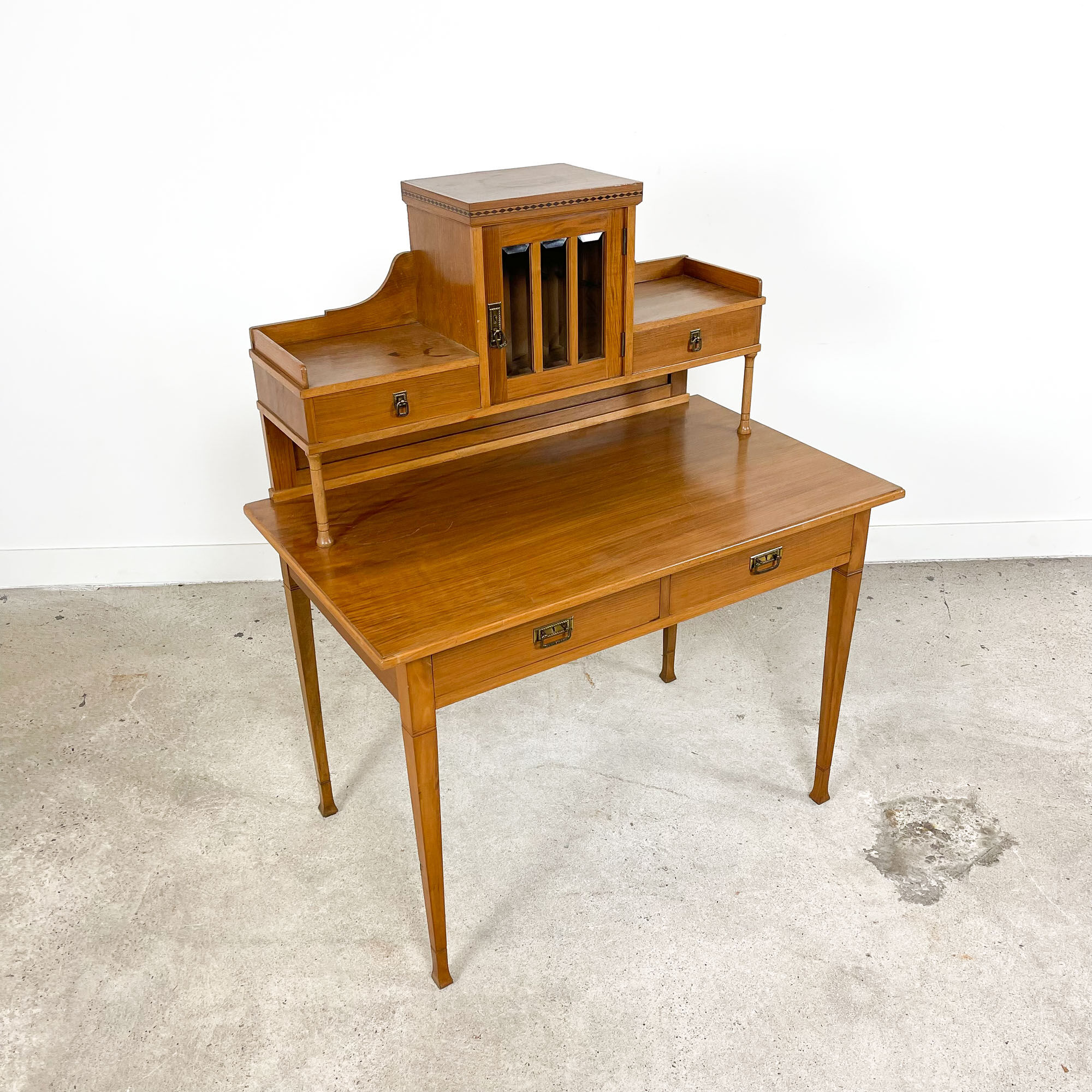 Antique french walnut wooden ladies writing desk