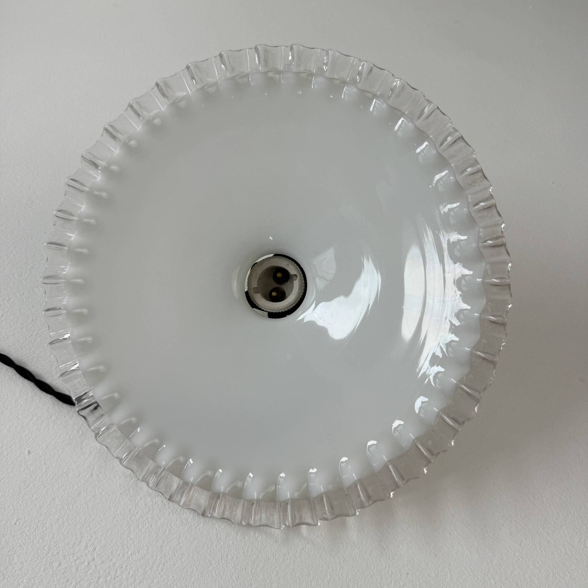 Antique 25.5 cm vintage opal lace pendant light