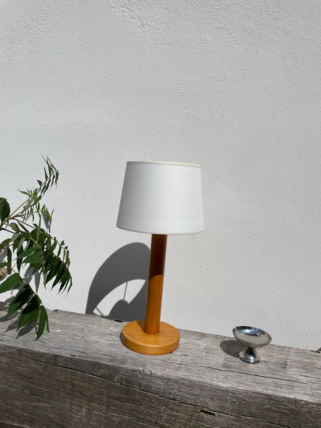 Lampe en bois tourné 1980