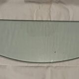 Console design in brushed steel and glass