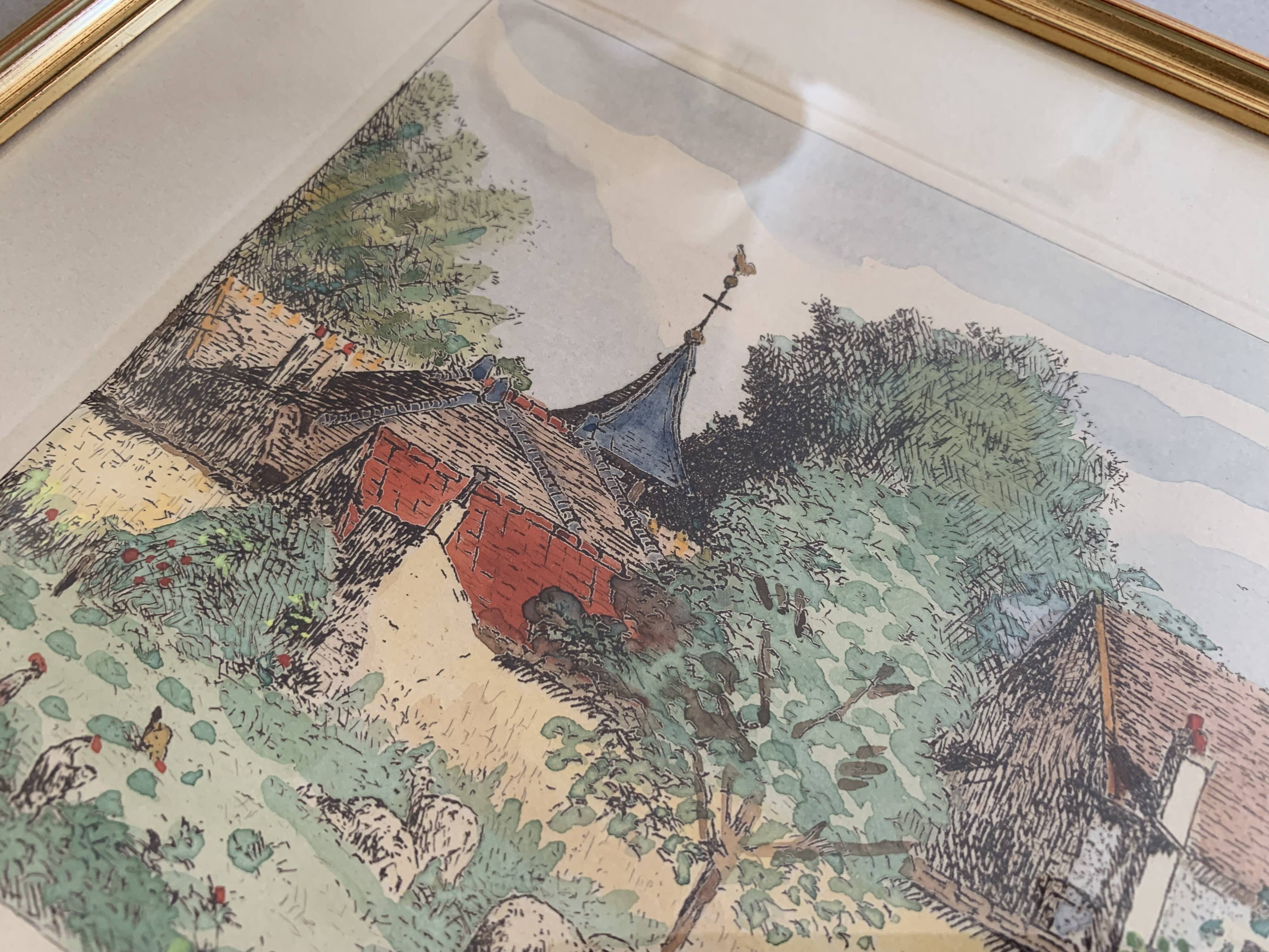 Antique print Marcel Jacque, Barbizon