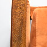 Original foldable couch, russet velvet, restored, 1960s