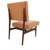 Pair of Vintage Camel Skai Lounge Chairs with Ebonized Wood Frame by Dassi