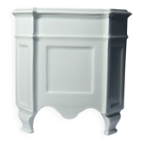 Square cache-pot with feet in celadon Limoges porcelain, Rococo style.