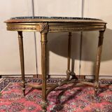 Louis XVI style pedestal table in gilded wood