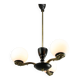 Lustre Art Déco en laiton et opaline, 1930