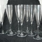 Service de 10 flûtes à Champagne cristal BACCARAT Dom Pérignon