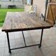 Table ancienne bois et fer forgé