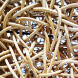 Woven rattan lamppost