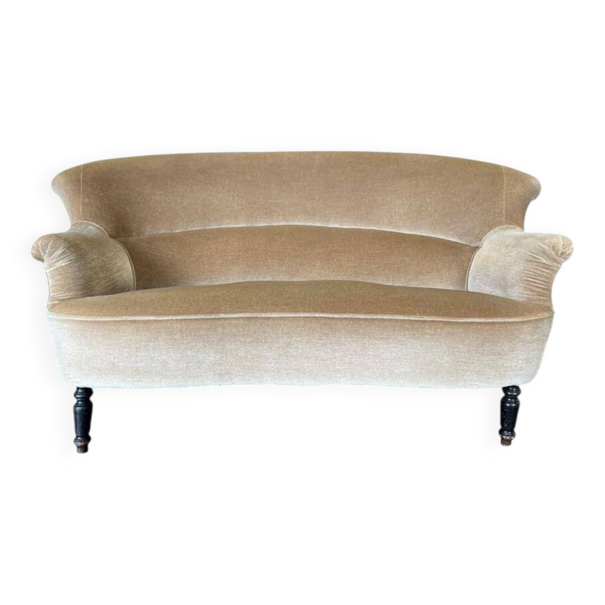 Beige vintage two-seater sofa/armchair