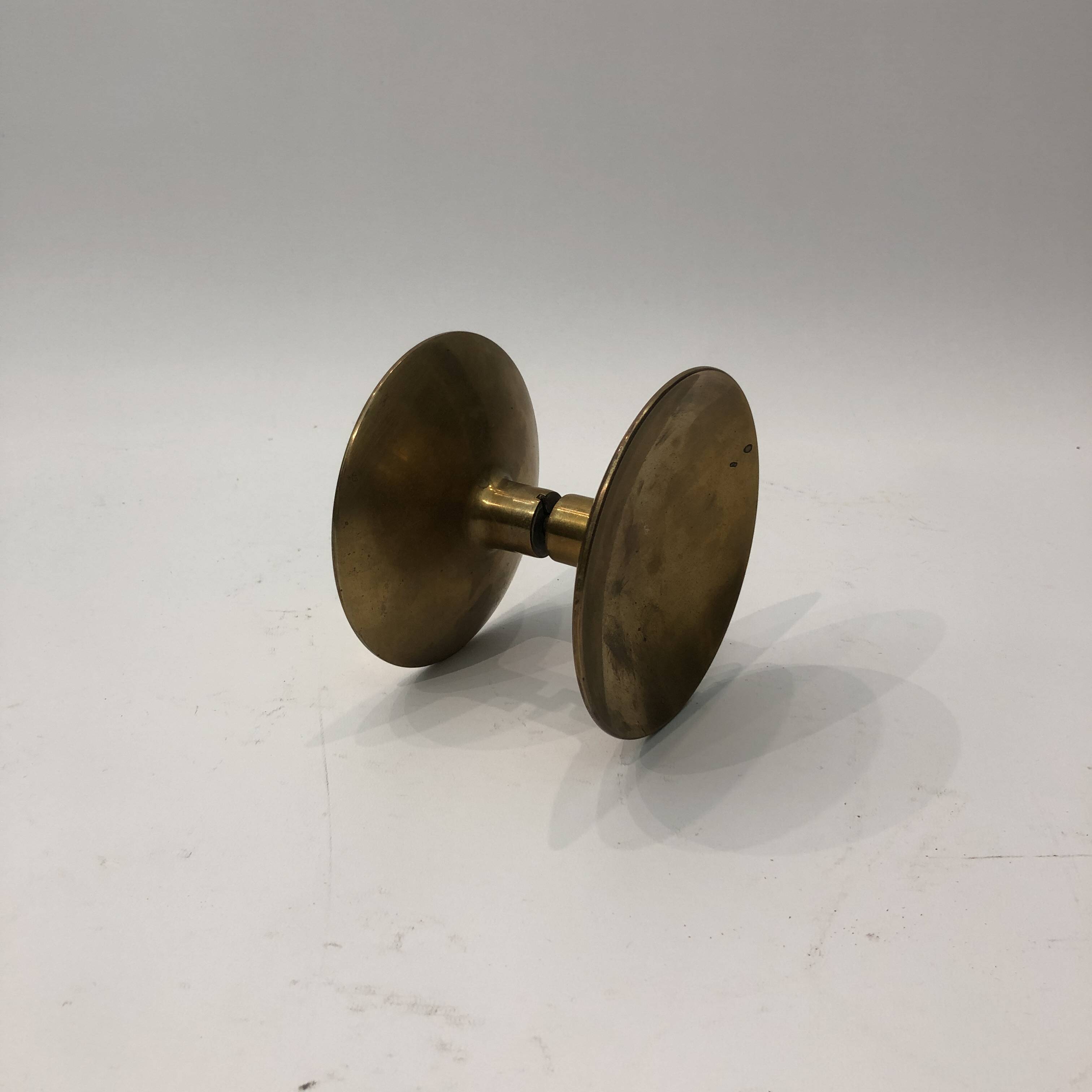 Poignée de porte en laiton en verre rétro des années 70 80 style Hollywood Regency antique vintage