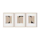 Framed set of 3 abstract giclee prints, 50x70