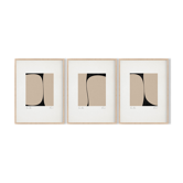 Framed set of 3 abstract giclee prints, 50x70