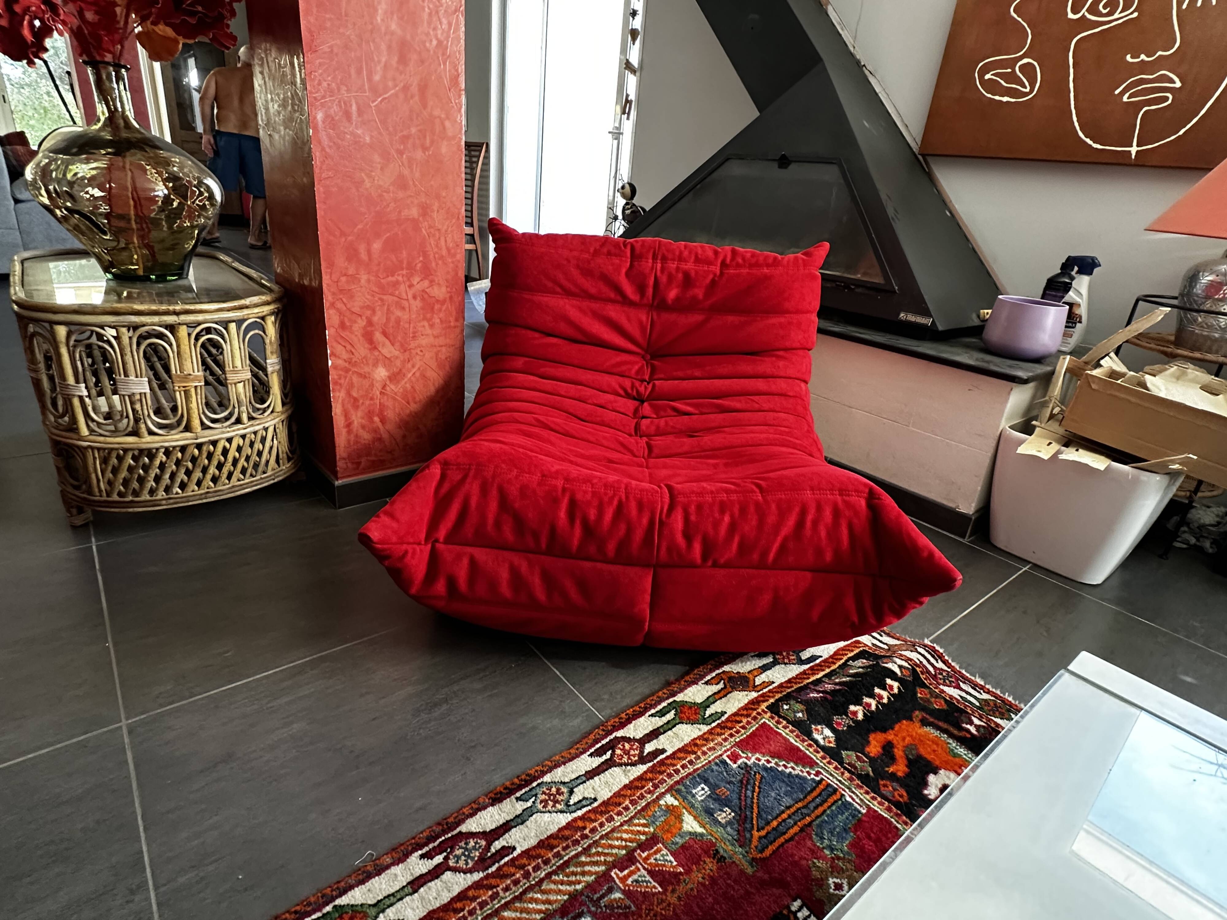 Togo Alcantara red sofa