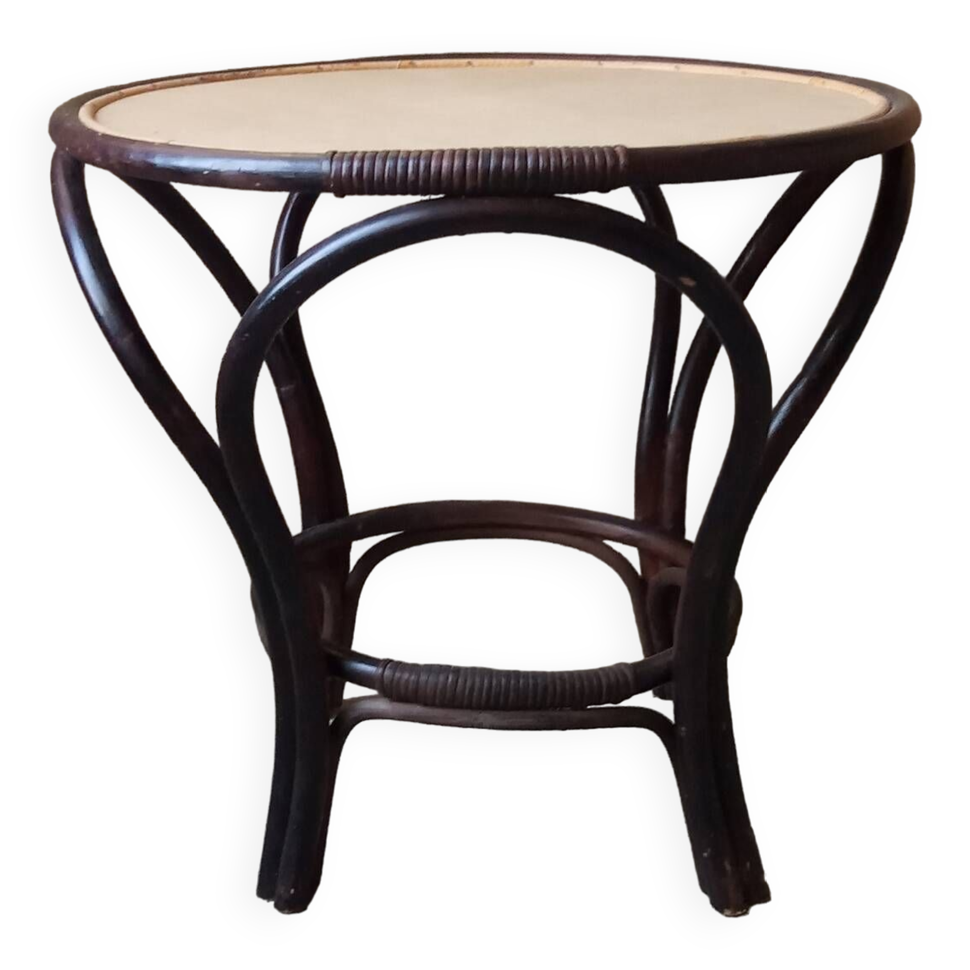 Rattan coffee table, 50s