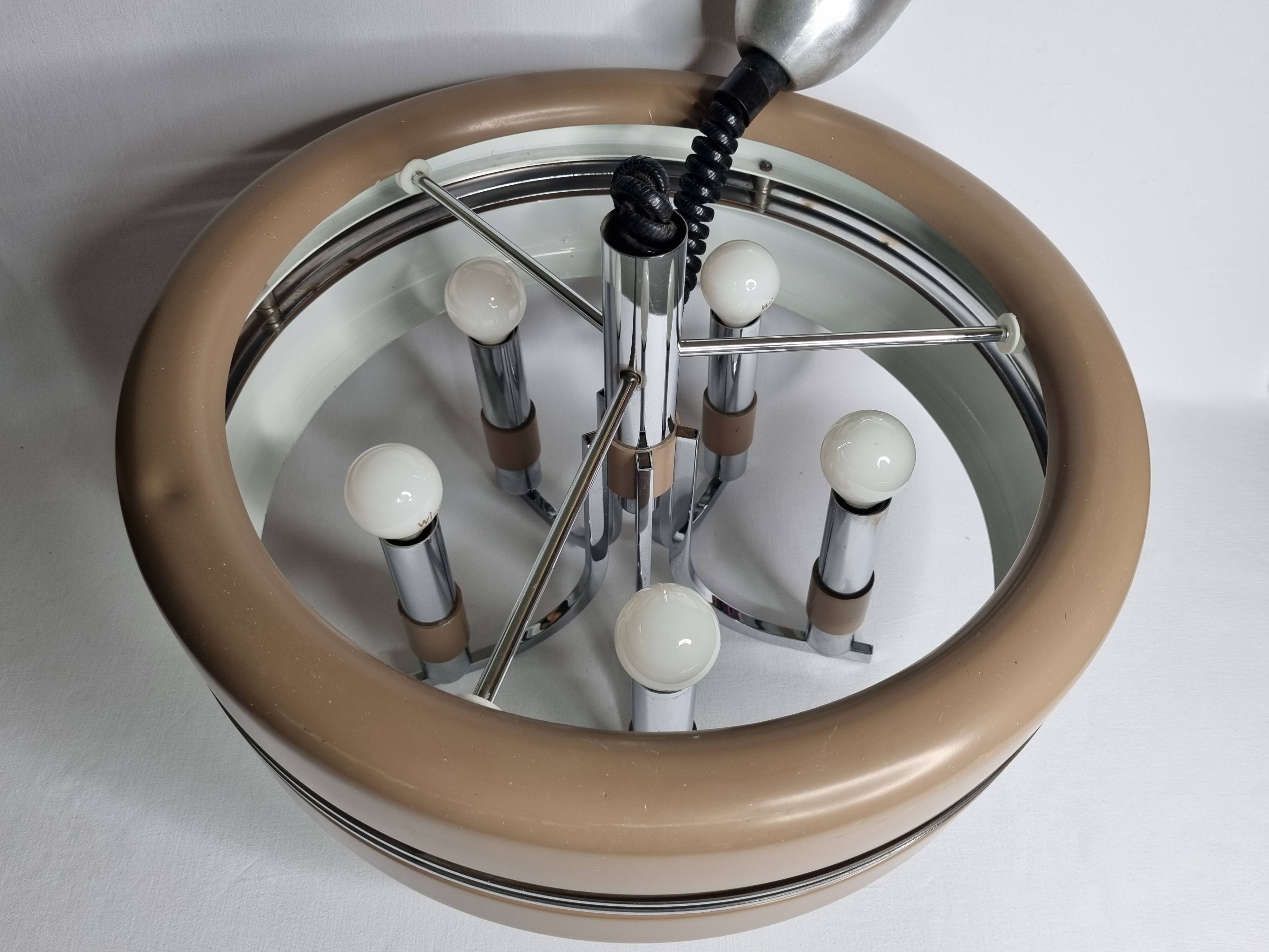 Space Age Rolly pendant light, Italian design, 70s