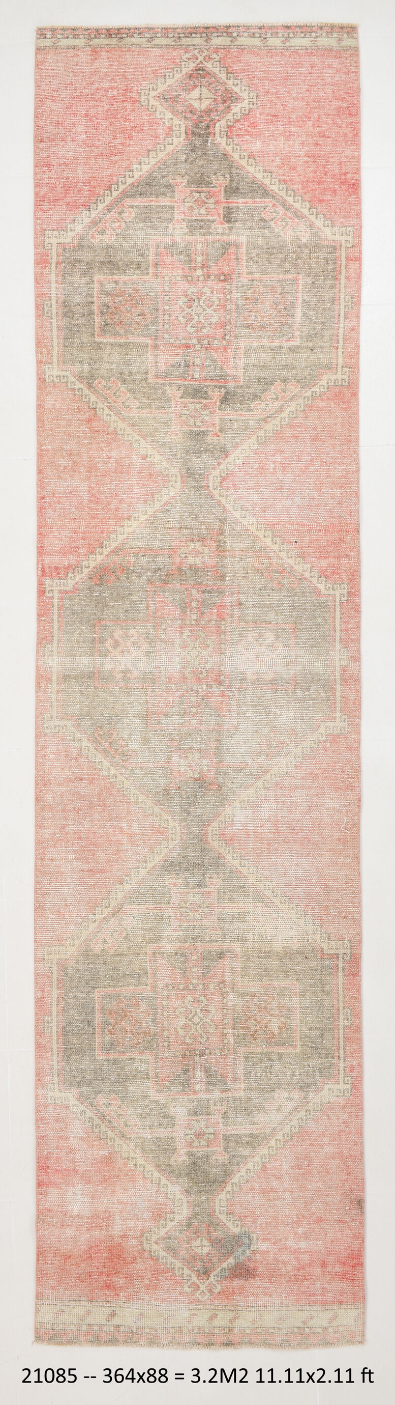 3x12 rustic red turkish runner rug, 88x364cm