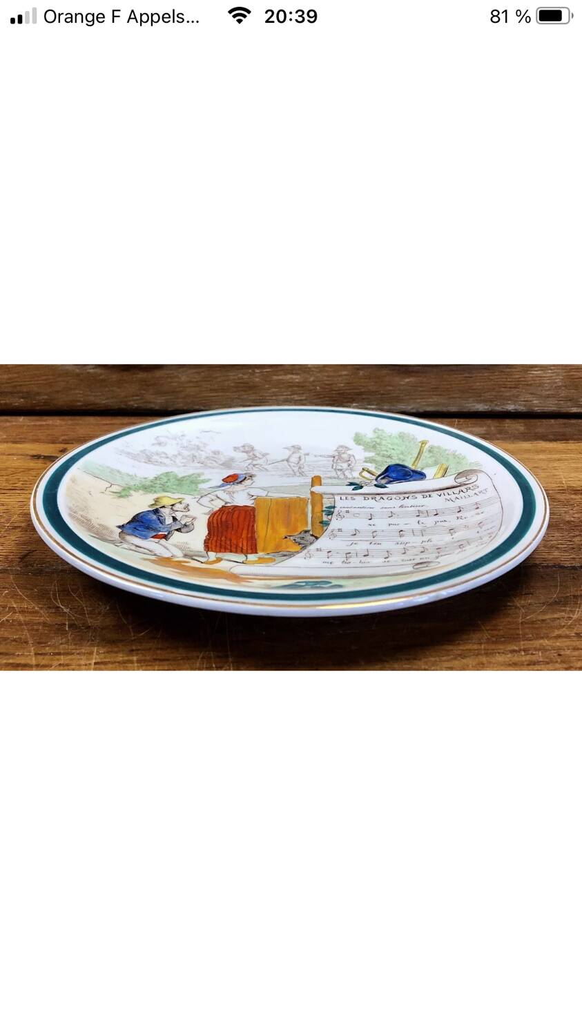 7 anciennes assiettes à dessert Creil et Montereau Terre de fer