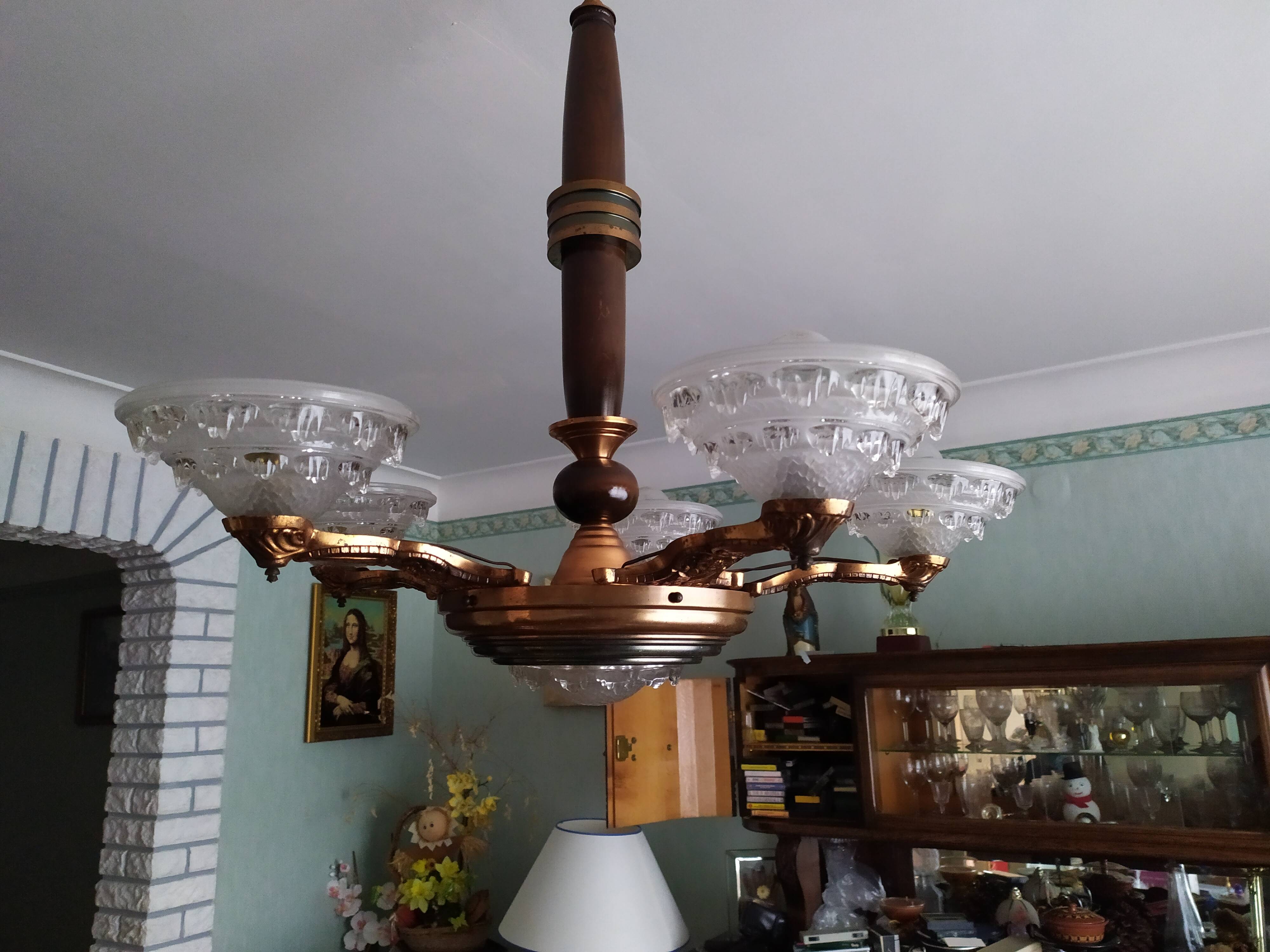 Chandelier lamp ezan 5 branch signed
