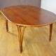 Vintage Oval Bamboo and Rattan Dining Table 1980