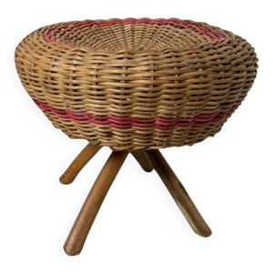 tabouret en rotin 1960