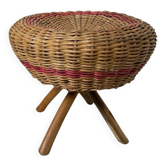 Tabouret en rotin 1960