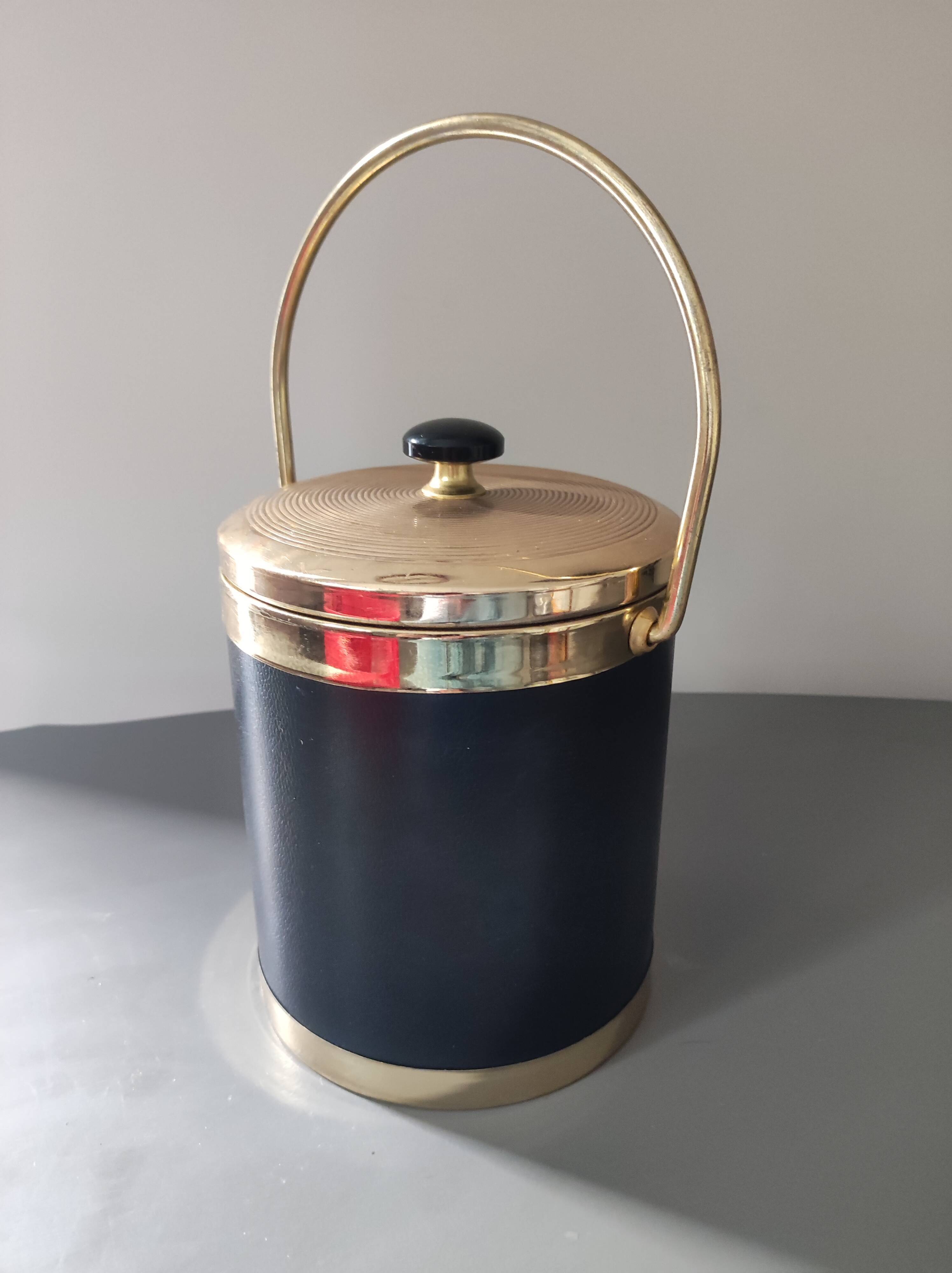 Ice bucket ice cubes decoration imitation black metal gold vintage