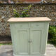 Buffet d’office sur plinthe en chêne gris mastic