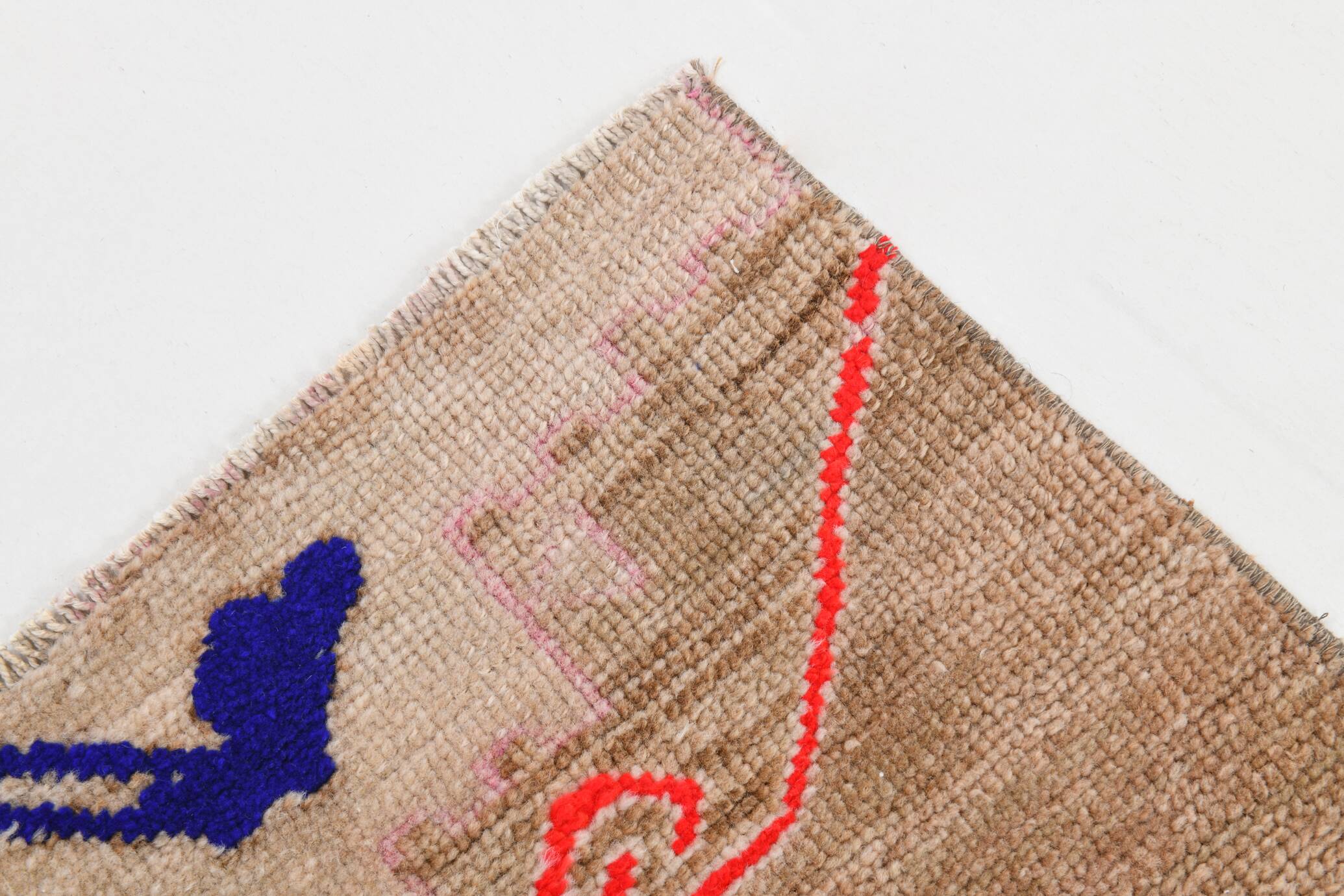 3x7 Vintage Brown & Pink Oriental Vintage Runner Rug, 82x210Cm