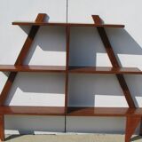 Massive teak pyramidal shelf