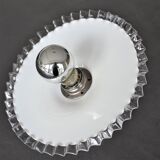 Pleated opaline hinged wall lamp