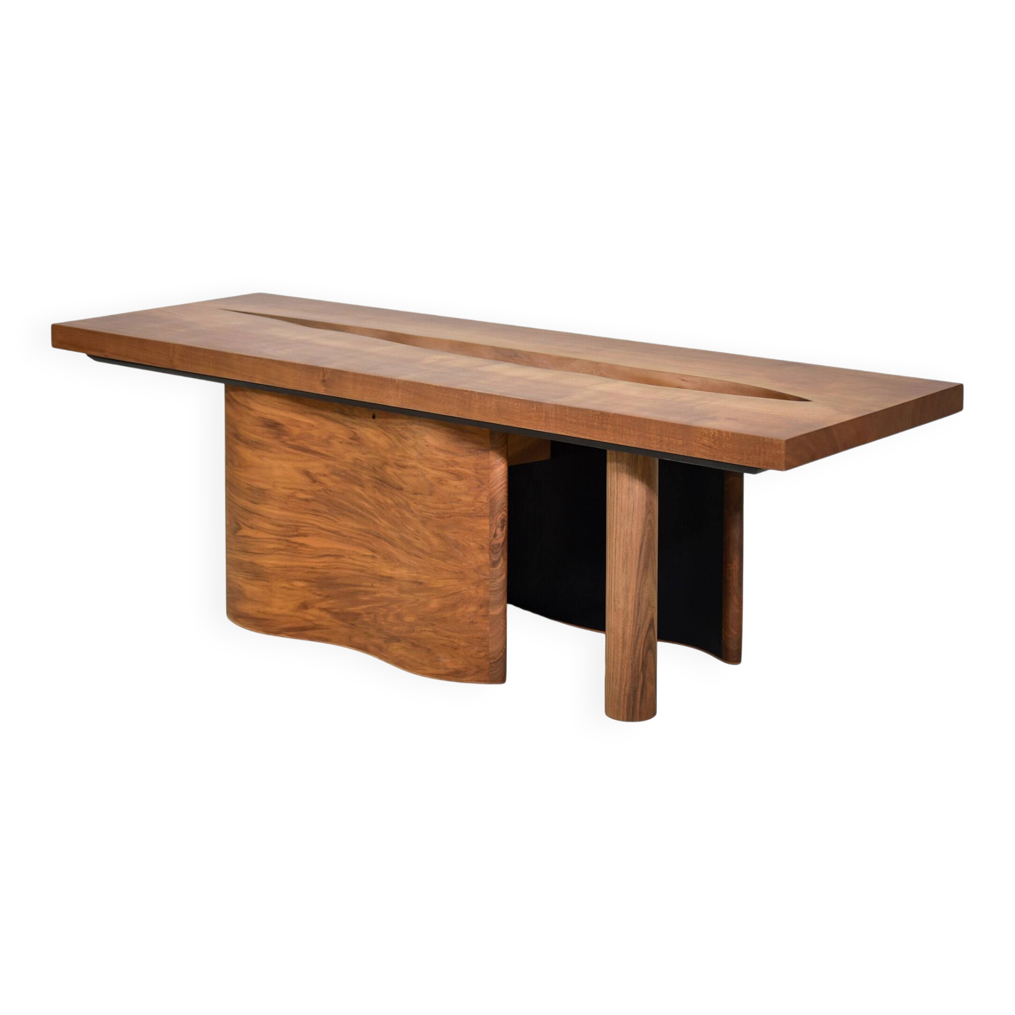 Large coffee table ONDA, cherry and walnut