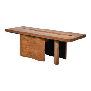 Table basse ONDA, cerisier - noyer