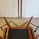 Gray compass foot pouf bench