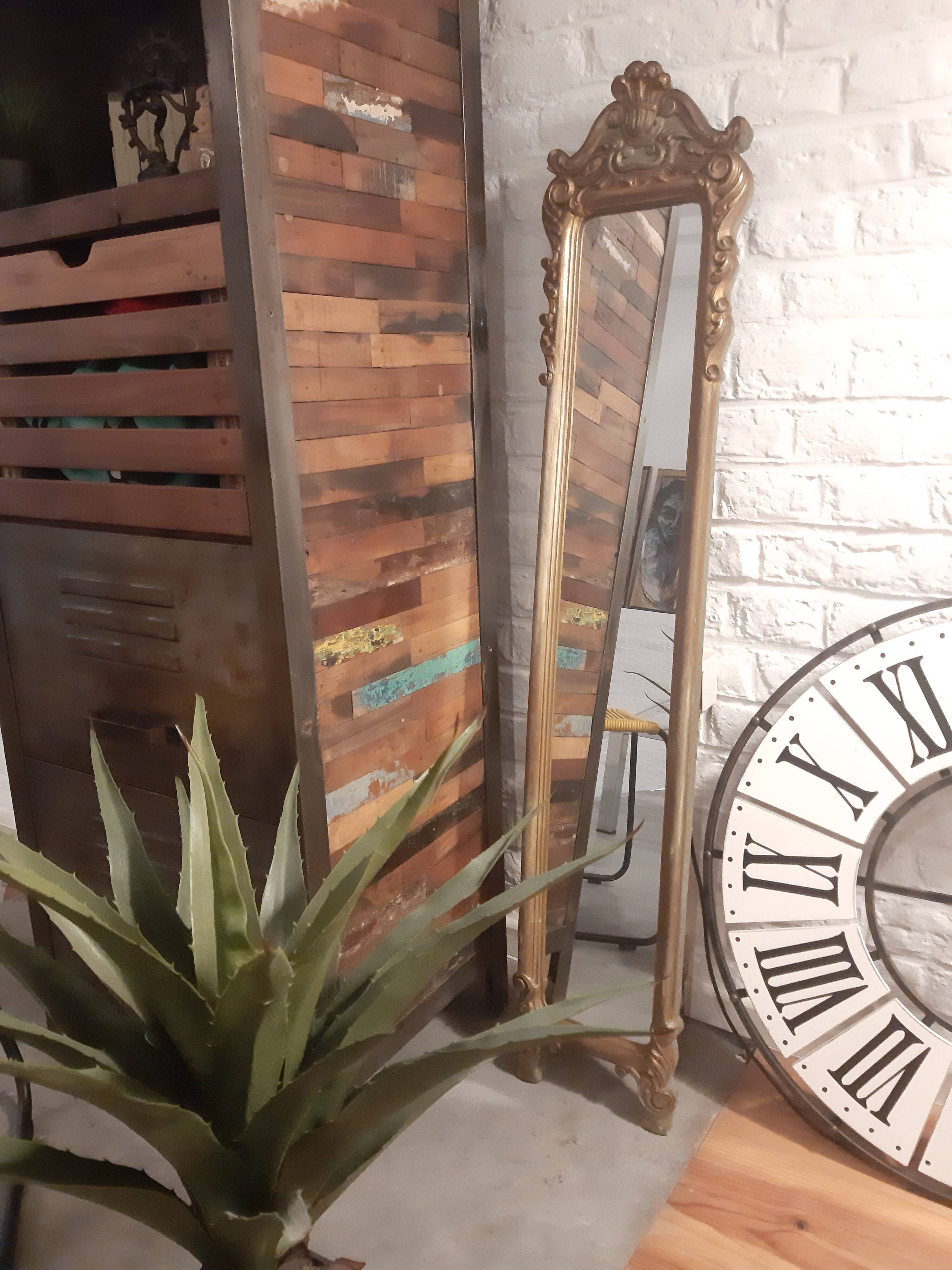 Louis XIV-style gilded wooden mirror