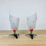 Pair of 50s bedside lamps plastic brass