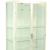 Old Metal Pharmacy Cabinet Medicine Cabinet Glass Industrial 1970s