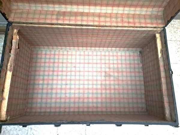 Malle de voyage ancienne vintage en bois datant des années 1880/1920