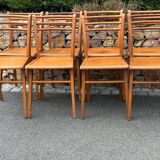 Set of 8 vintage 1960s bistro chairs