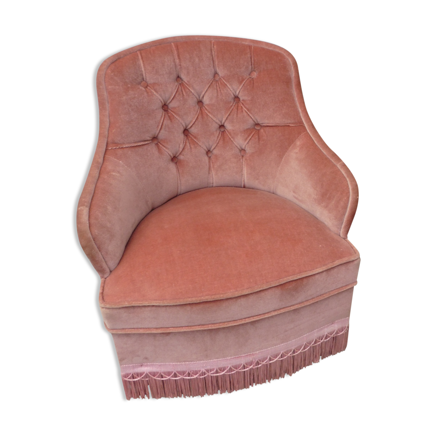Toad old velvet armchair pink