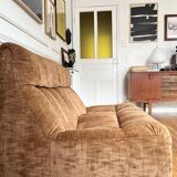 2-seater armchair in fawn velvet, Steiner edition 1970