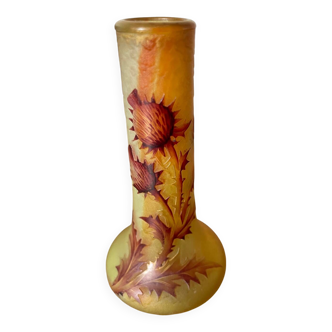 Vase daum nancy art nouveau décor aux chardons