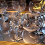 8 cut-glass balloon glasses – 1960s