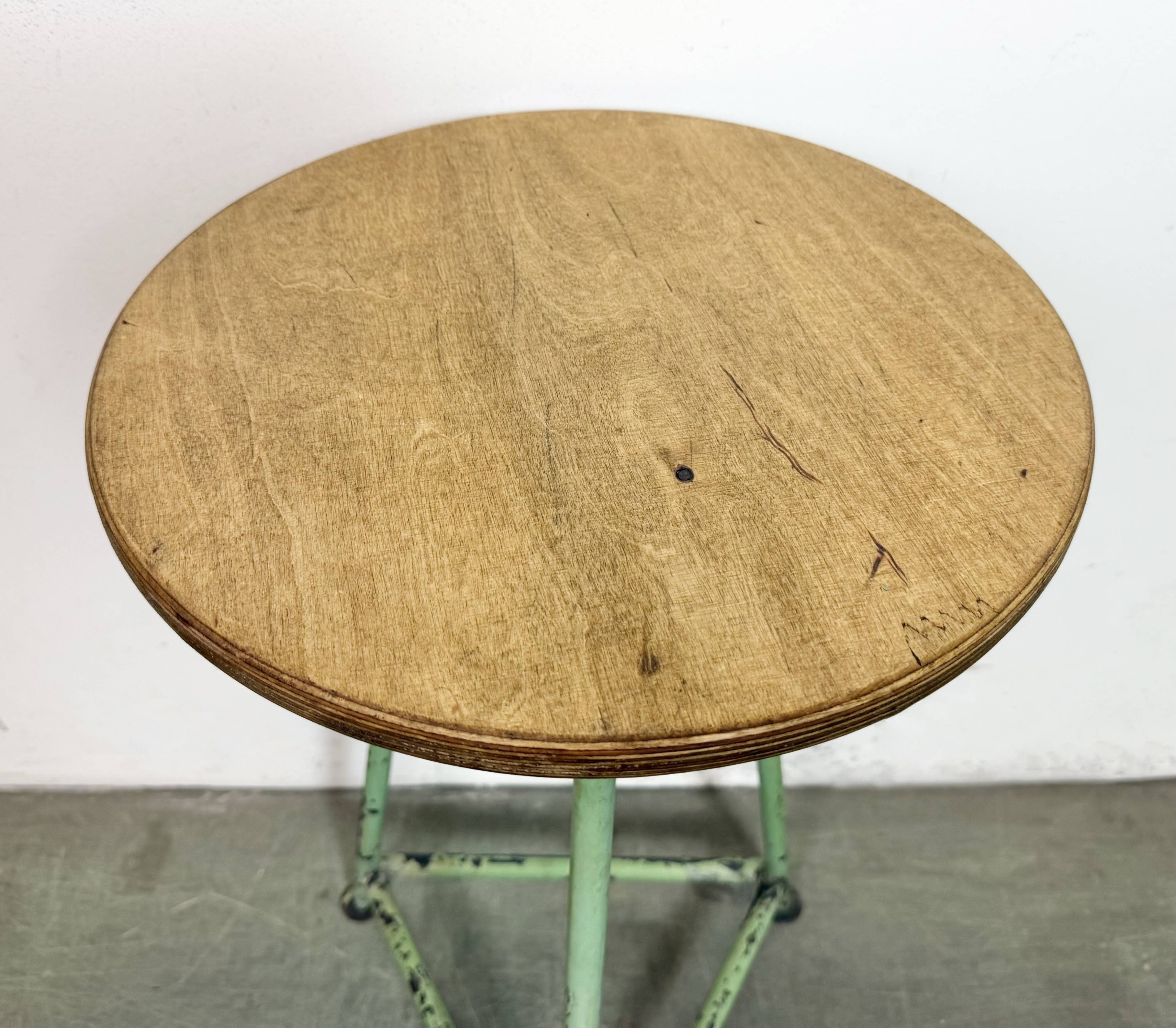 Green Industrial Workshop Stool, 1960s