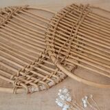 Wicker rattan pencil tray