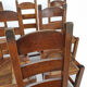 Set of 6 brutalist oak dining chairs, 1960