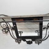 Coat rack wrought iron mirror
