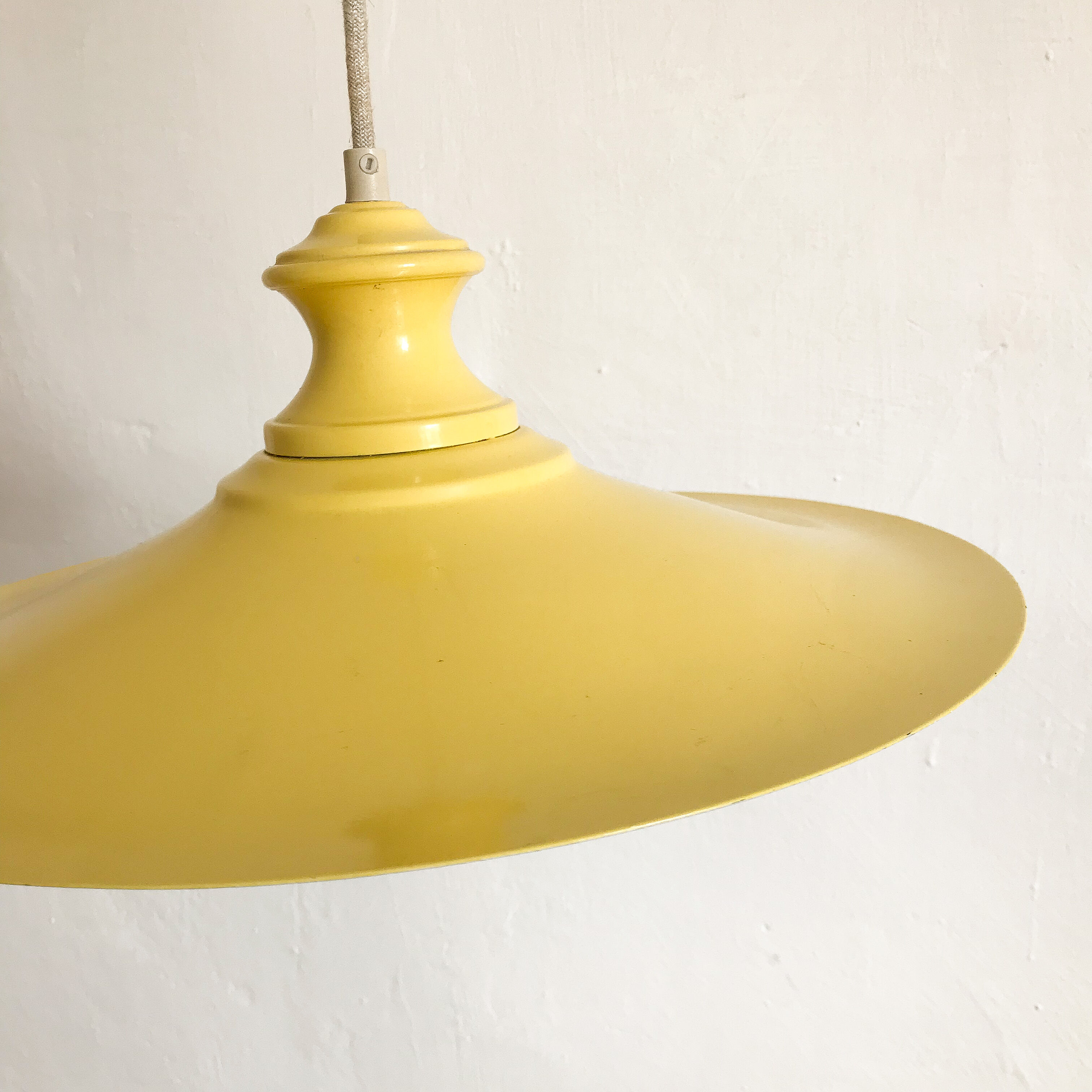 Vintage pendant lamp yellow metal
