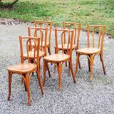 Set of 6 old bistro chairs